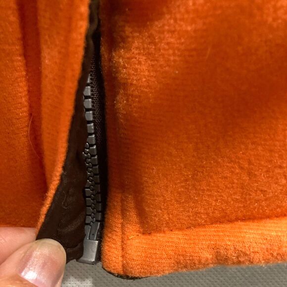 Camouflage HUNTING Dog Puffer Quilted Jacket Zippered Green Brown Orange Small - Picture 9 of 12